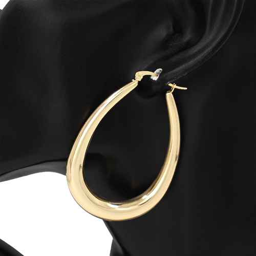 Oversized teardrop hoop earrings featuring a smooth polished finish and contemporary open silhouette.
