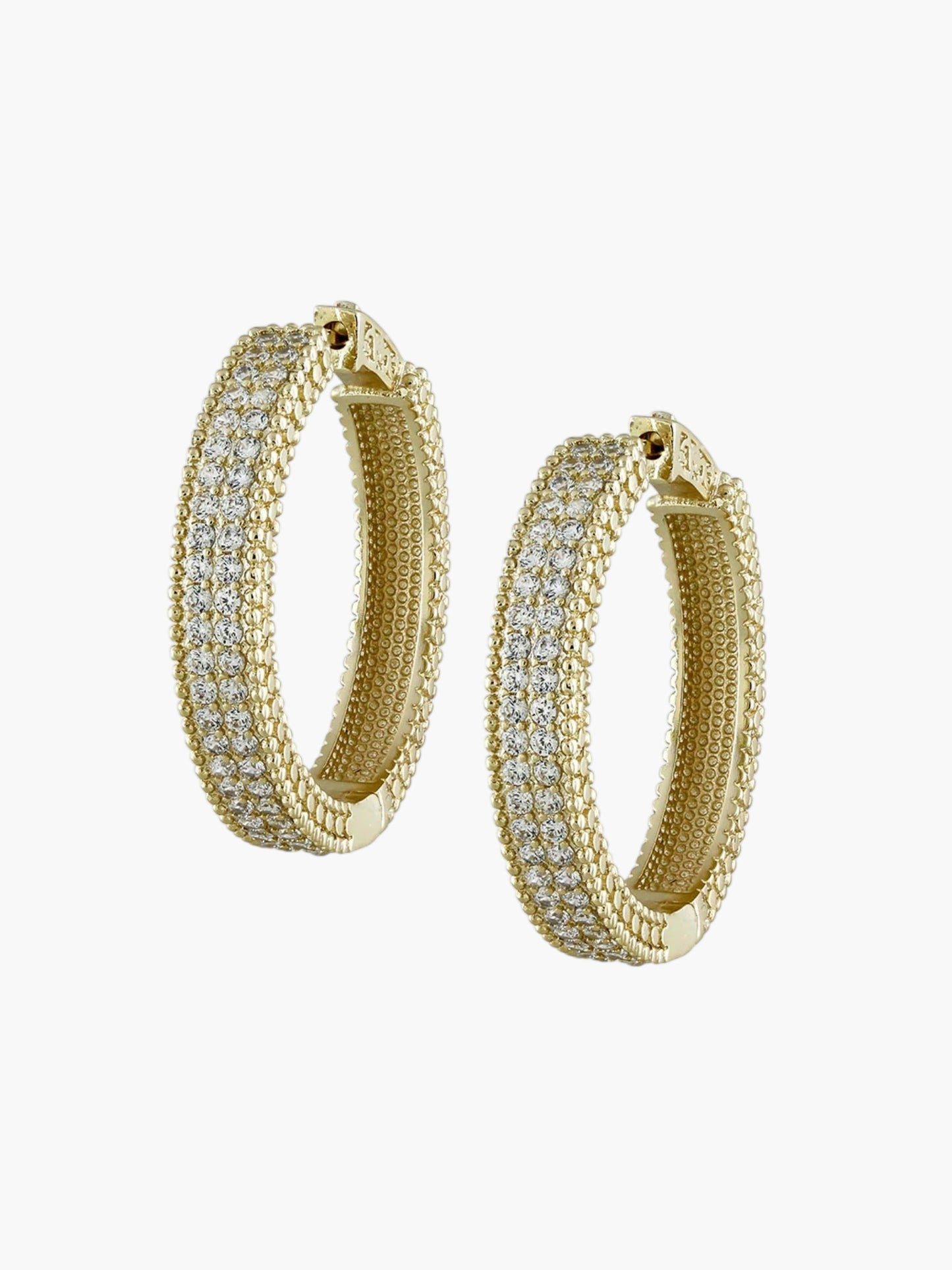 E1987 |14K Gold Plated Timeless Pave Earrings | ER8227
