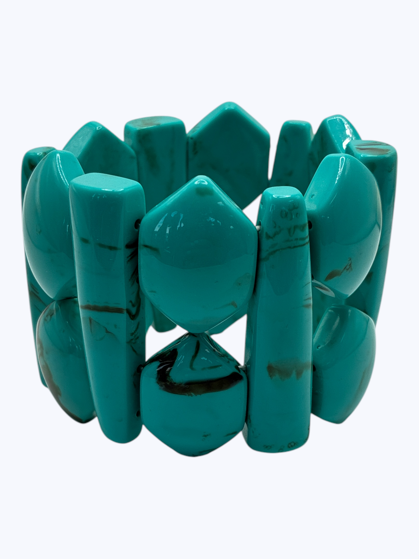Turquoise stone bracelet on a white background