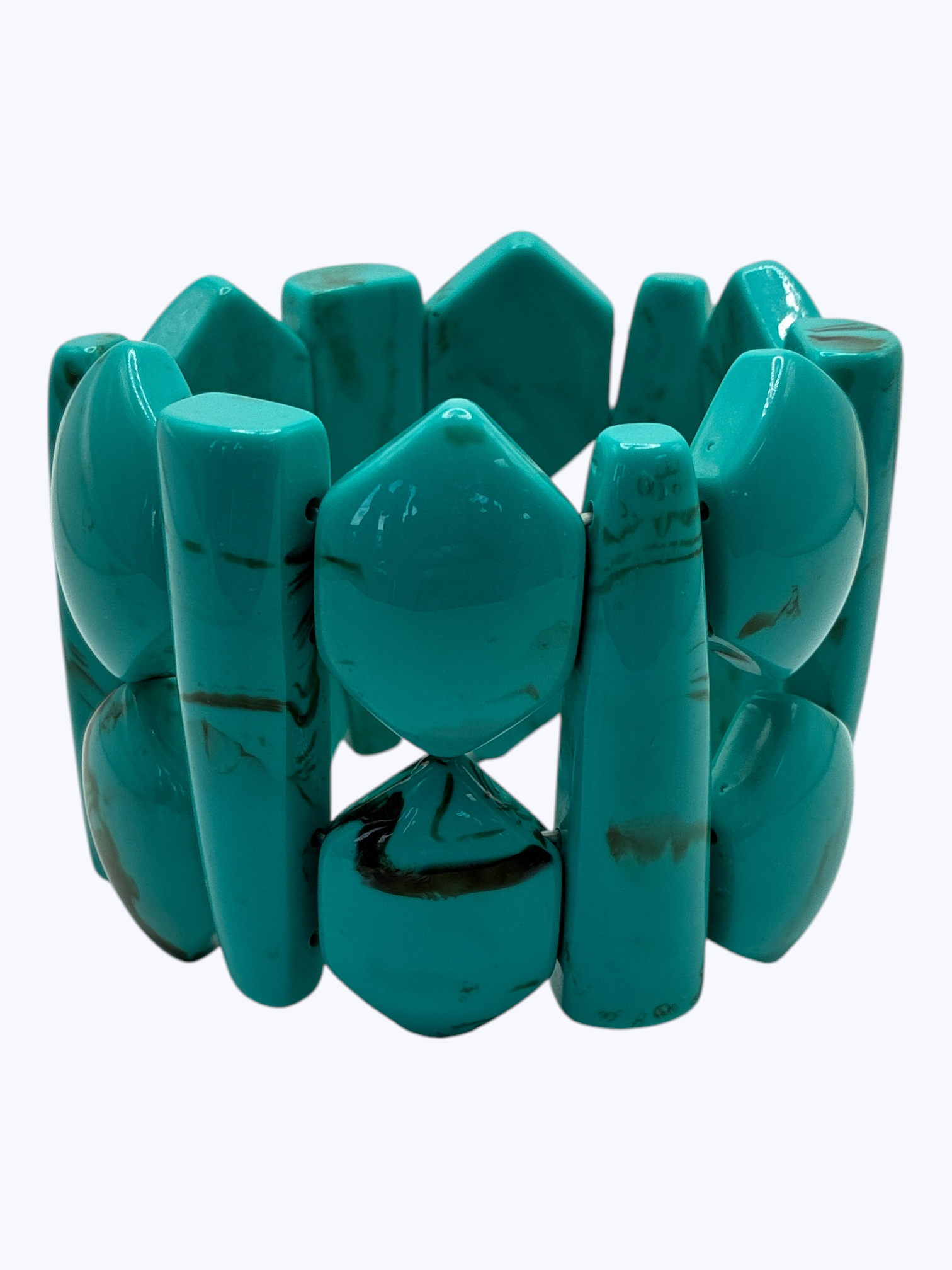 Turquoise stone bracelet on a white background