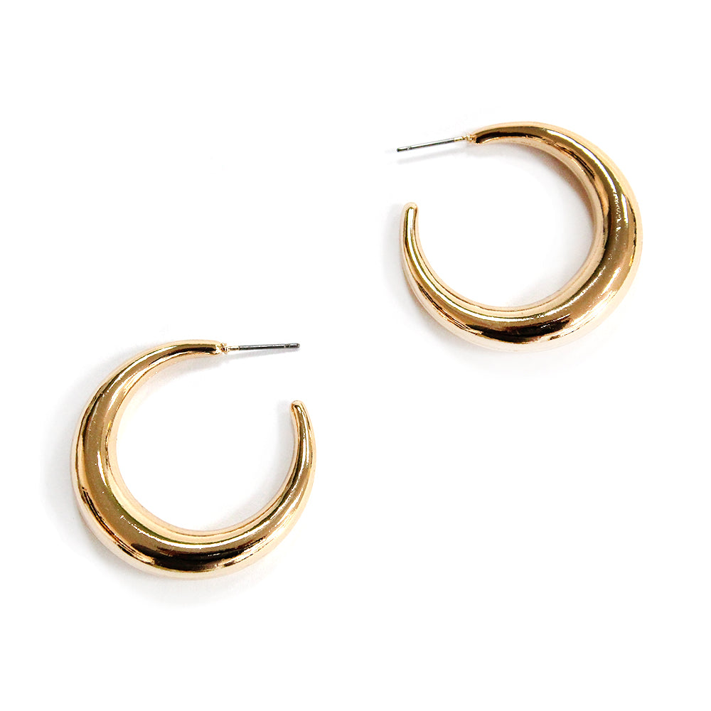 E2265 | Chunky Crescent Hoop Earrings | VE4744