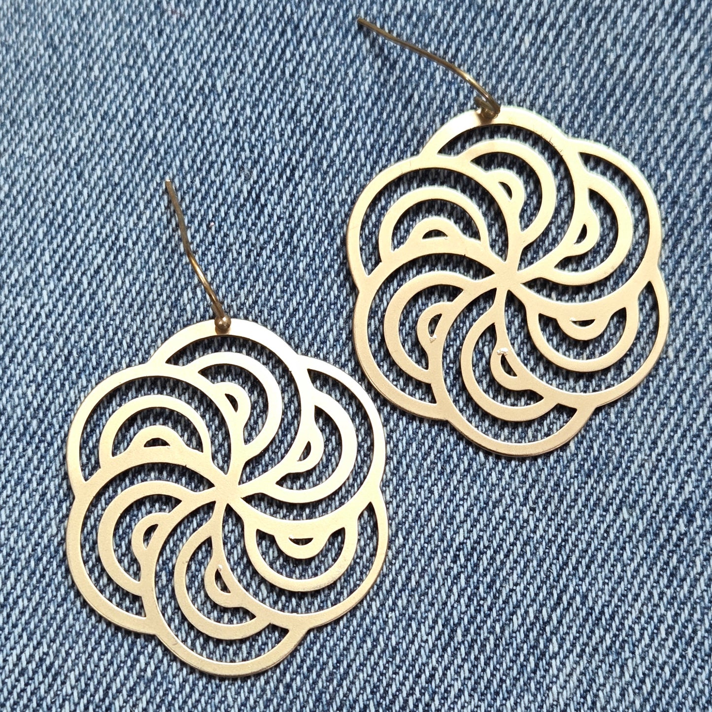 E1314 VER3619 Spiral Drop Dangle Earrings
