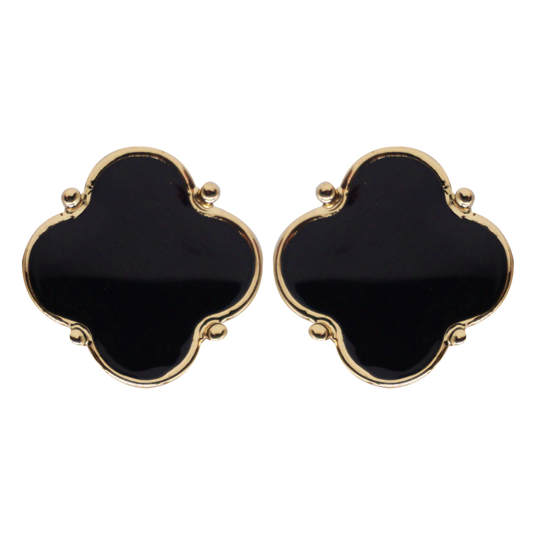 E0565 VER4623 Clover shape Stud Post Earrings