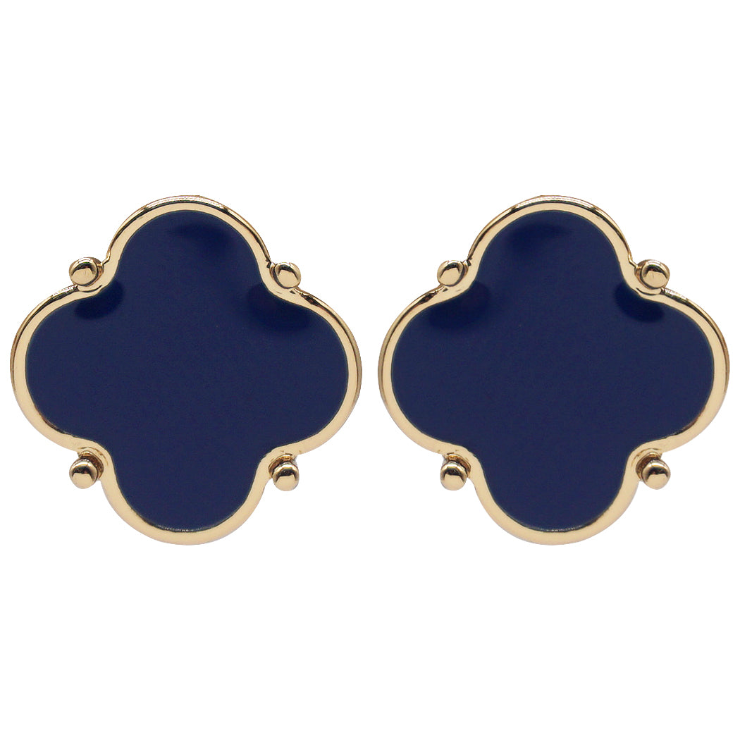 E0565 VER4623 Clover shape Stud Post Earrings