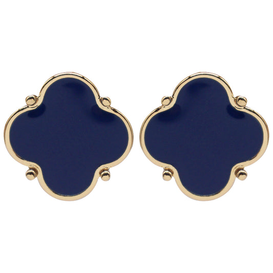 E0565 VER4623 Clover shape Stud Post Earrings