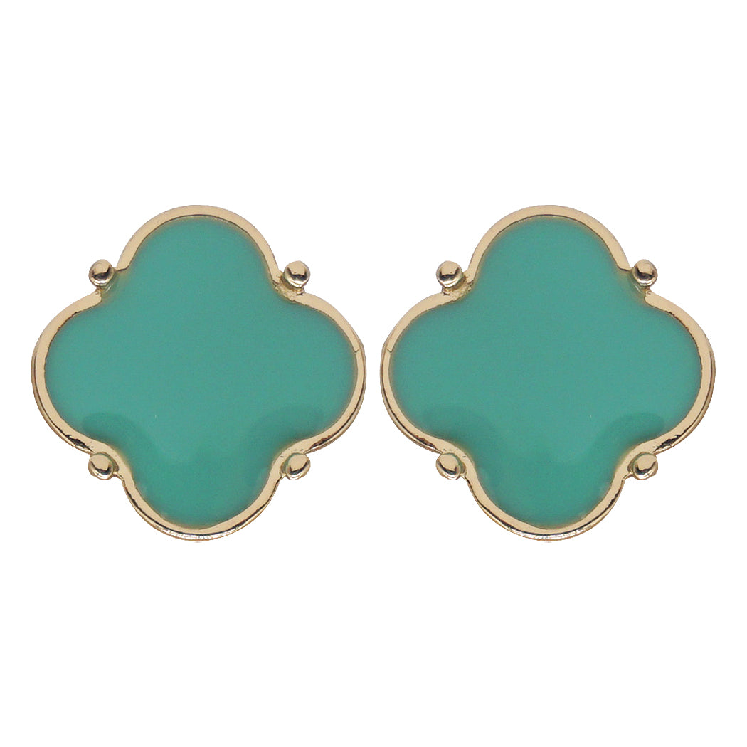 E0565 VER4623 Clover shape Stud Post Earrings