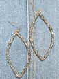 E1257 VER5724 Oval Drop Dangle Earrings