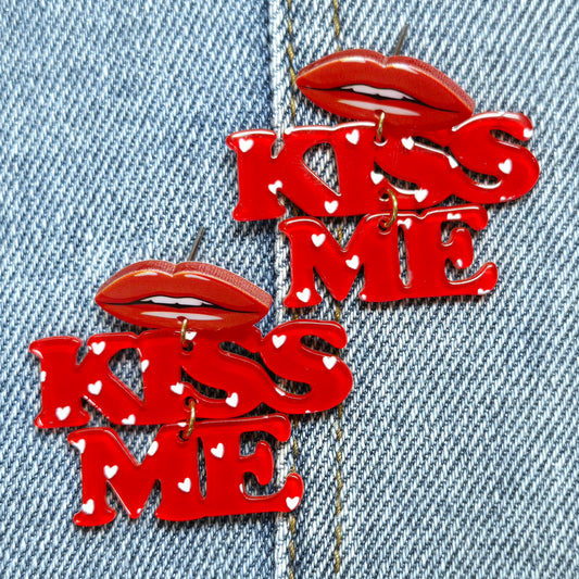 E1066 VER5759 KISS ME Design Drop Dangle earrings