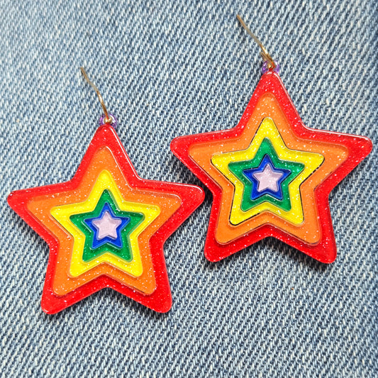 E1251 VER5958 Star Drop Dangle Earrings