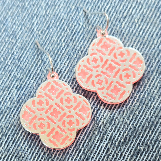 E1243 VER6021 Clover Design Drop Dangle Hook Earrings
