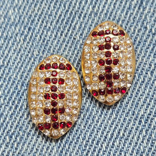 E1255 VER6078 Foot Ball Design Stud Earrings