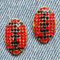 E1255 VER6078 Foot Ball Design Stud Earrings