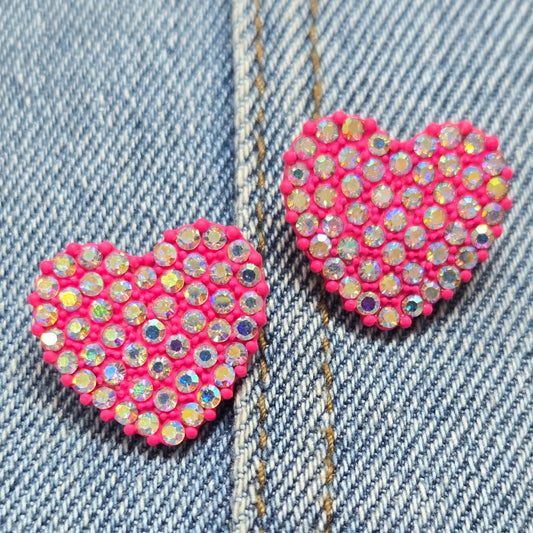 E1237 VER6152 Heart Love Shape Drop Stud Earrings