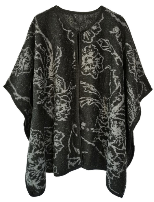 Floral Print Woven Ruana | PC96