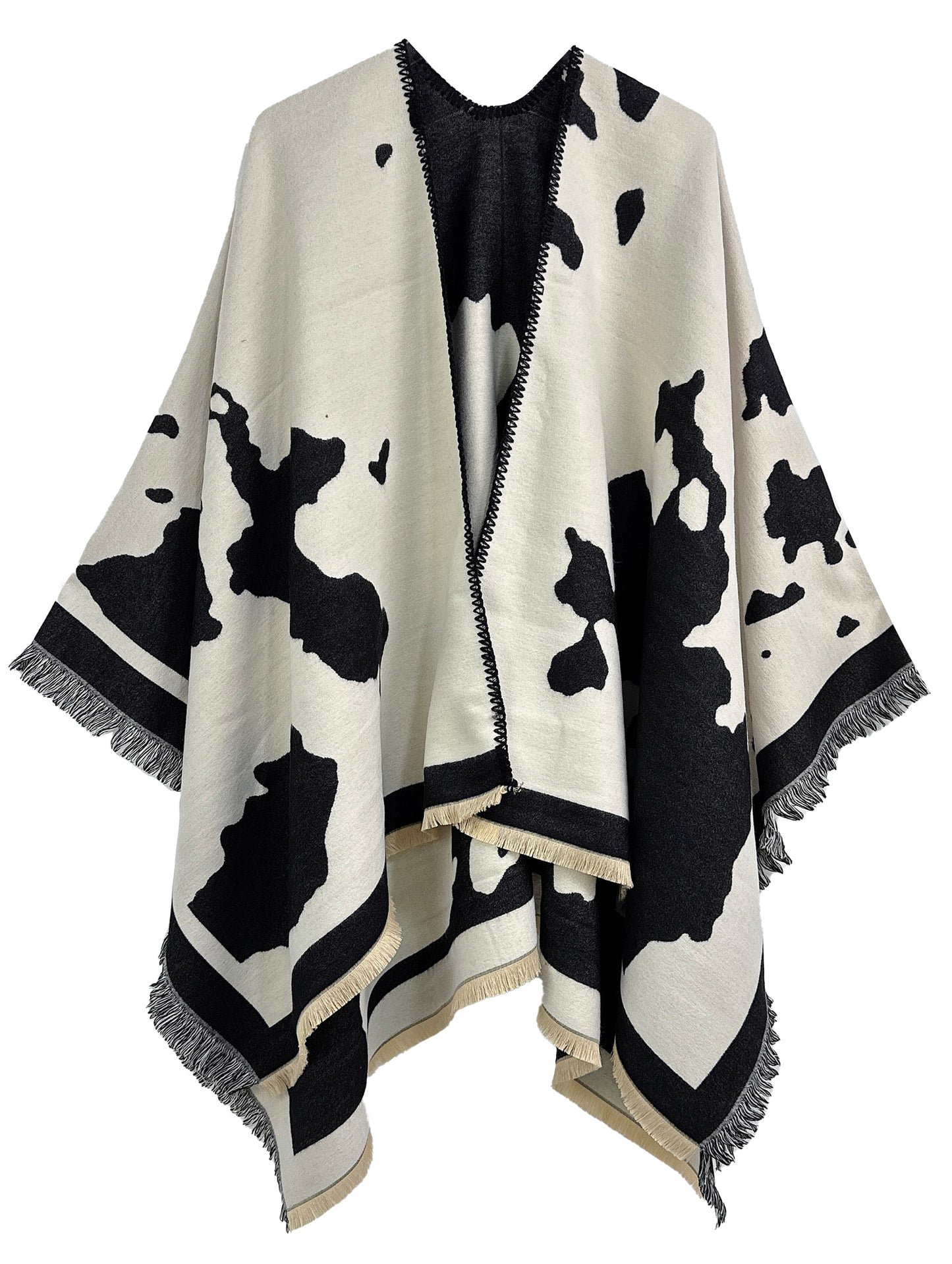 PC73 | Cow Print Ruana | WCR520150