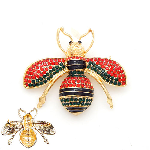 BR0182 YM2003 Rhinestones Deco Animal Bee Design Brooch