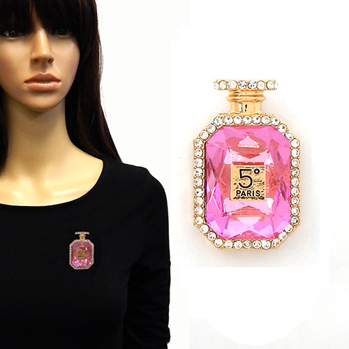 BR0220 | Perfume Bottle Statement Brooch | YM2071