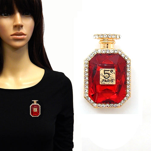 BR0220 | Perfume Bottle Statement Brooch | YM2071