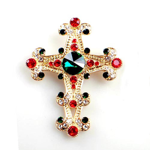 BR0092 YM2139 Cross Brooch
