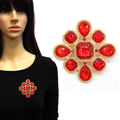 BR0184 YM2159 Rhinestones Deco Brooch