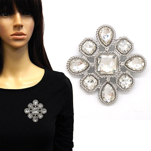 BR0184 YM2159 Rhinestones Deco Brooch