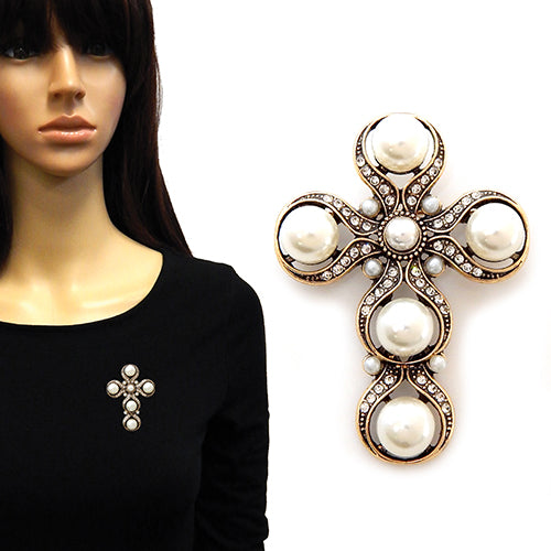 BR0217 YM2193 Cross Brooch