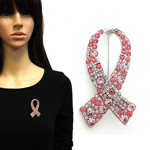 BR0211 YM2195 Pink Ribbon Brooch