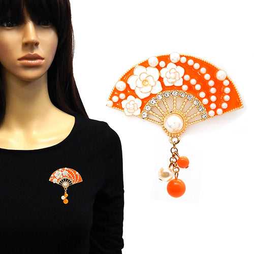 BR0219 | Vintage Fan Accent Brooch | YM2209