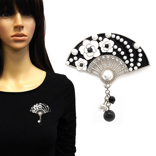BR0219 | Vintage Fan Accent Brooch | YM2209