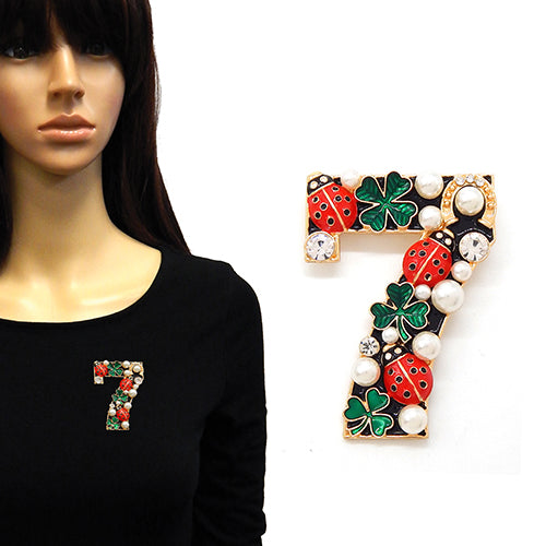 BR0436 | Lucky Number Seven Brooch | YM2230