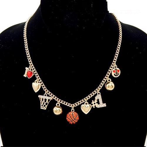 N0543 YN3751 Basketball Charms Dangling Necklace