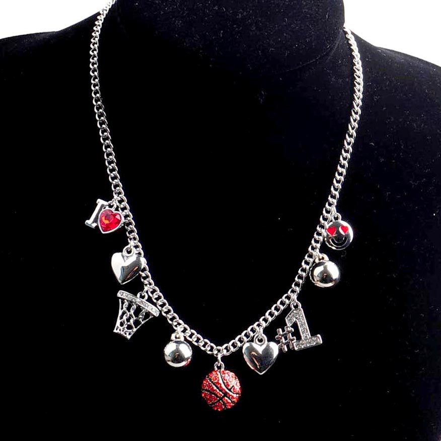 N0543 YN3751 Basketball Charms Dangling Necklace