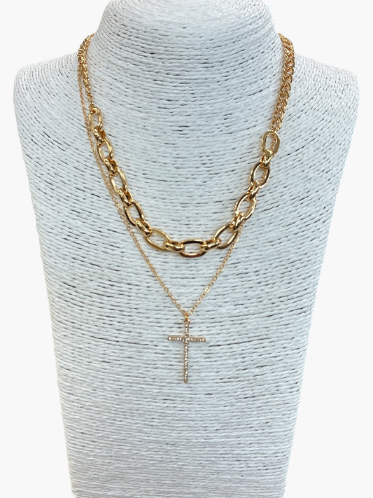 N0181| Cross Chain Necklace | KS5307