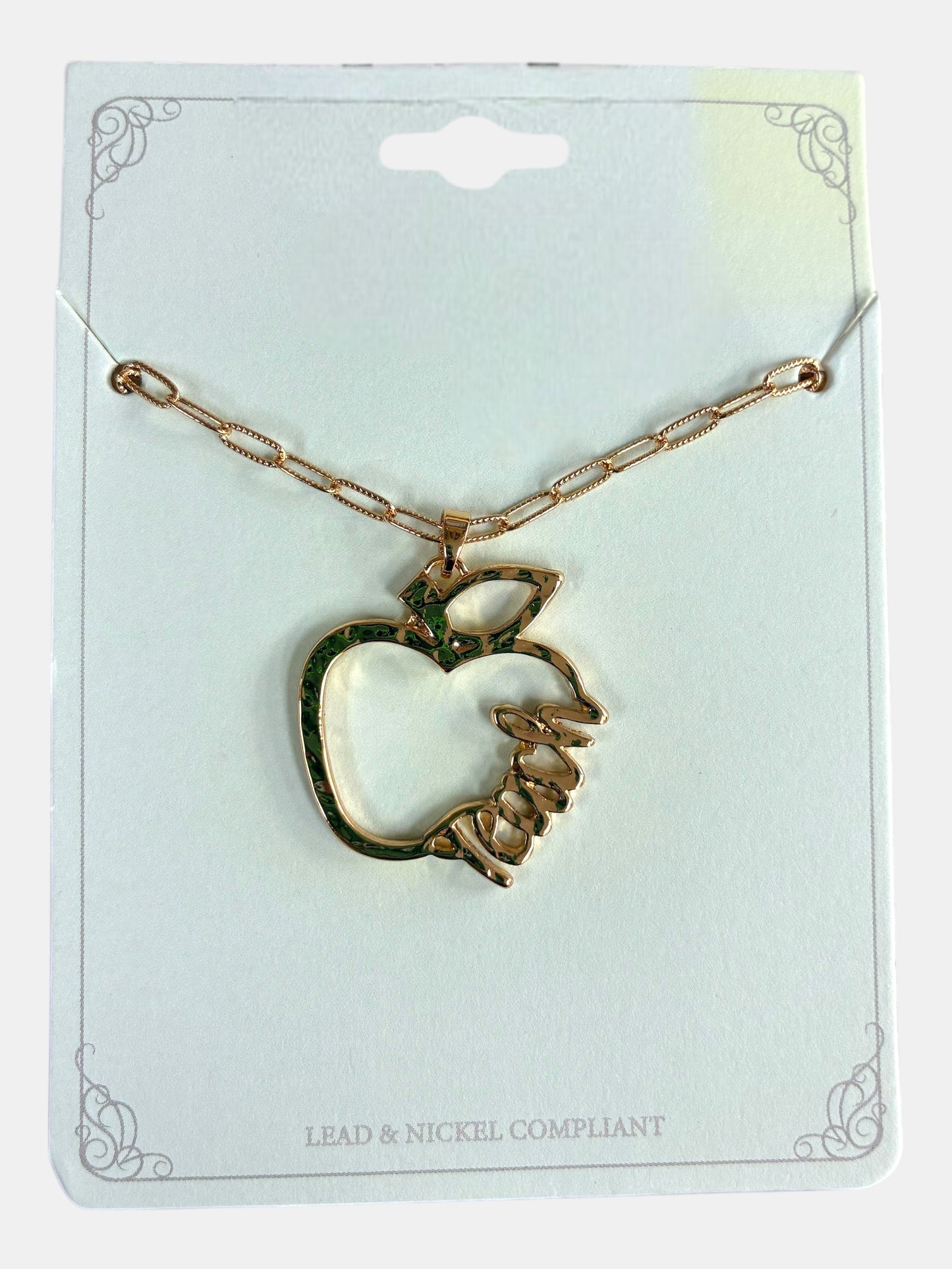 Teach Apple Charm Necklace
