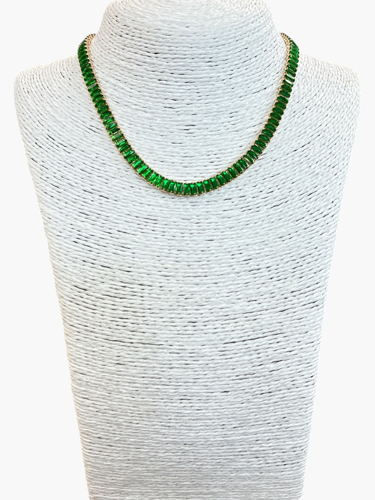N3057| Crystal Baguette Necklace| KS7296