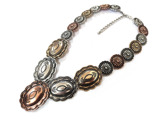 A vintage necklace on a white background