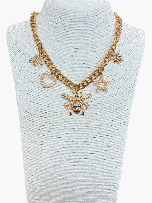 N0252 | Bee Charm Necklace Set | JCNE2794