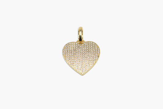 Gold heart-shaped pendant on a white background