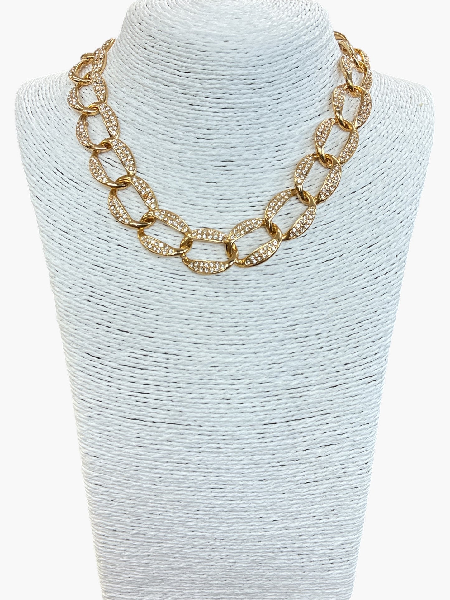 N3126 Rhinestone Chain Link Necklace