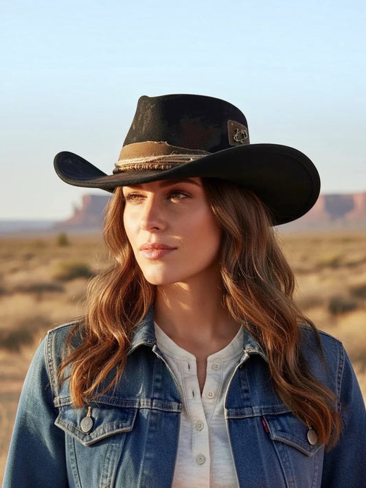 HT0092 | Rustic Rancher Leather Hat | MH0261