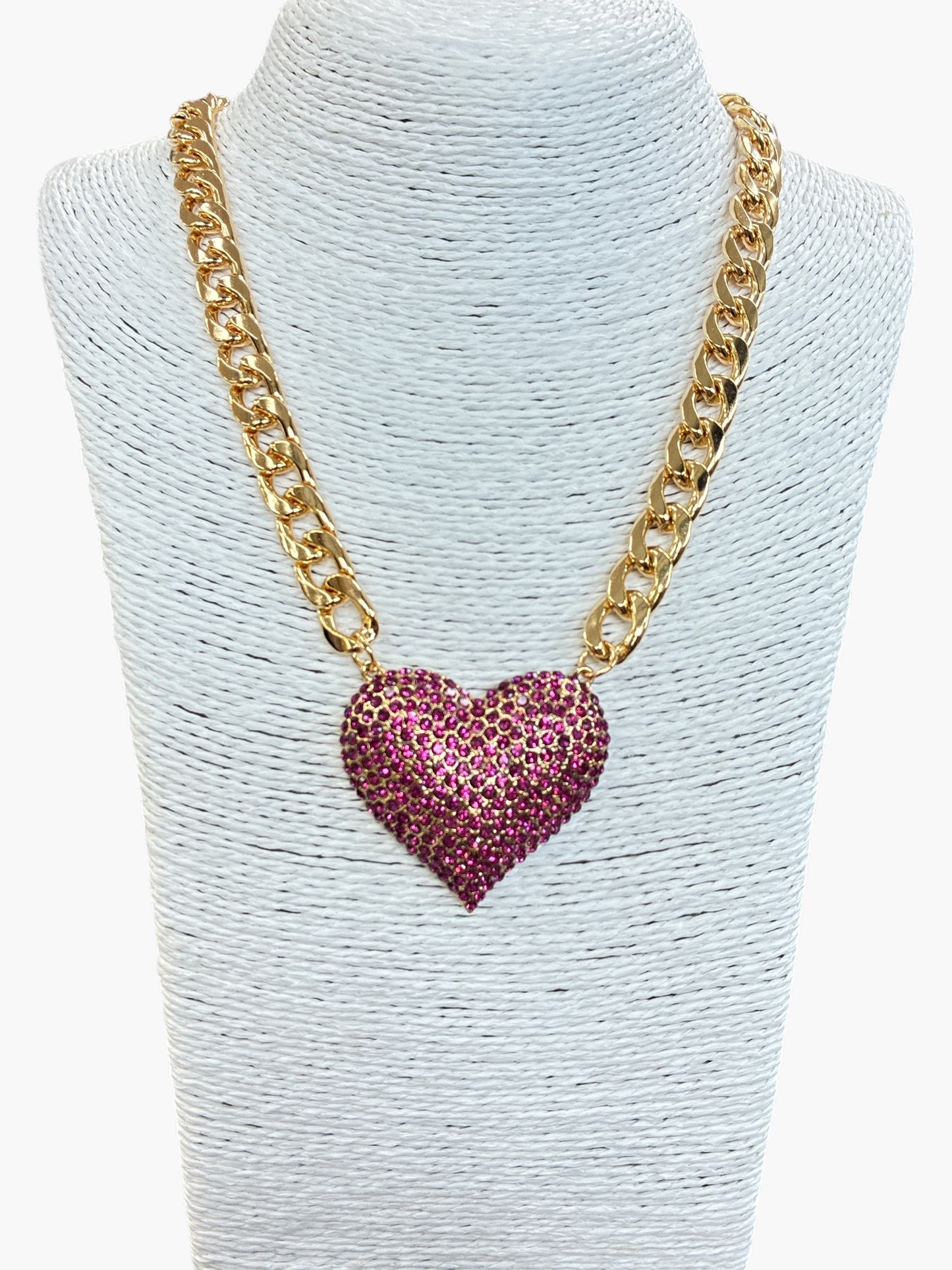 Purple  Heart Chain Necklace