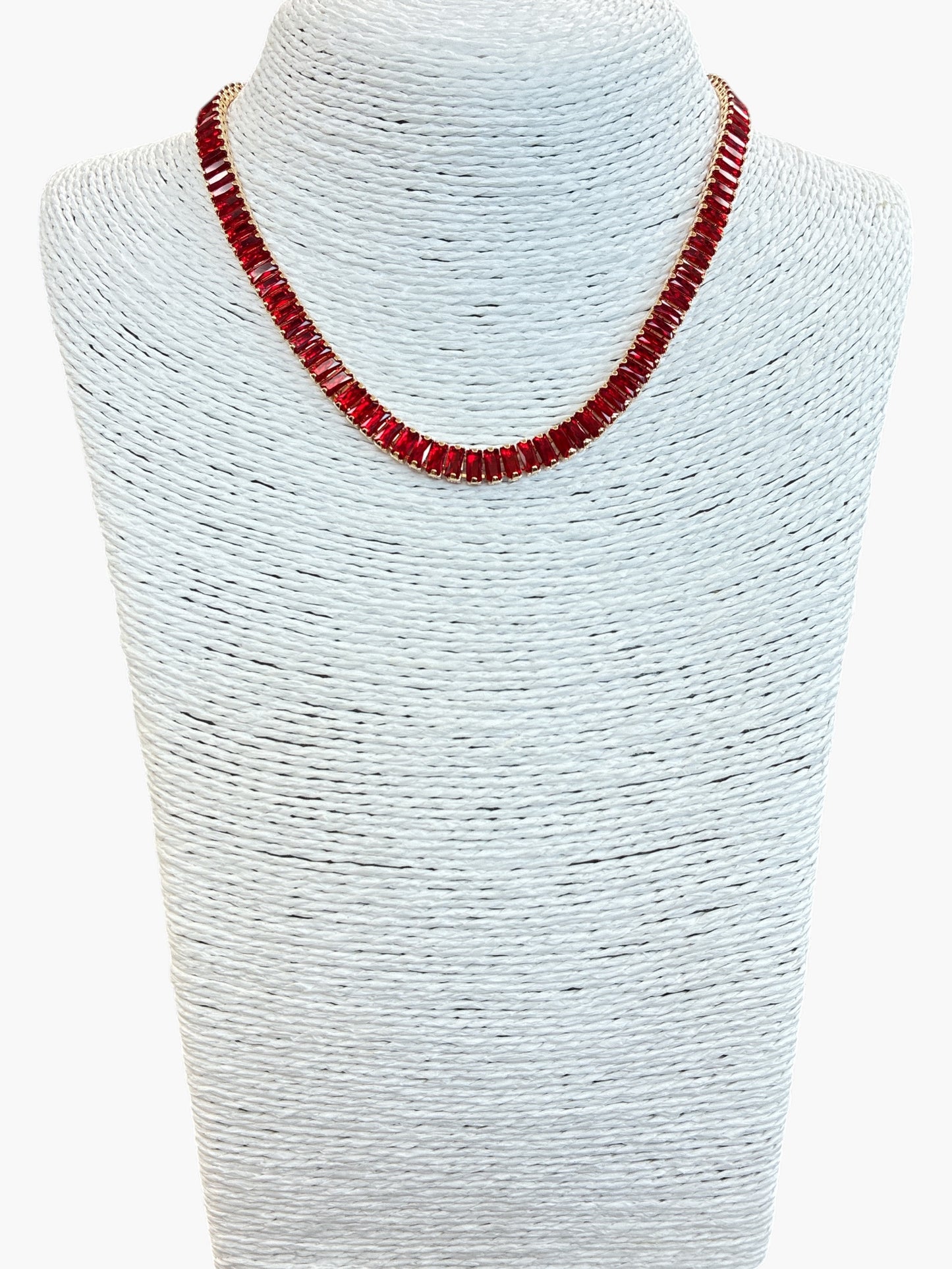 N3057| Crystal Baguette Necklace| KS7296