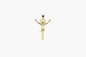 Gold crucifix pendant on a white background
