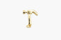 Gold hammer-shaped charm on a white background