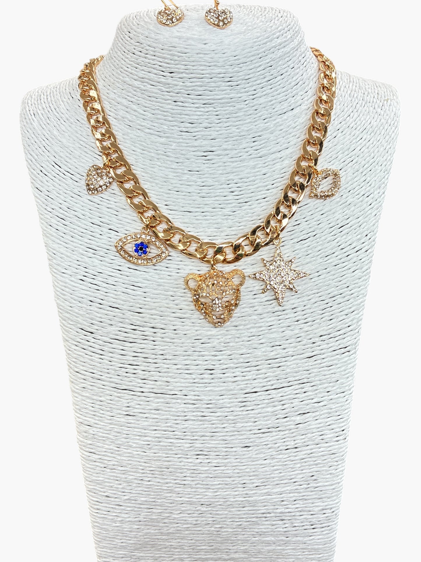 N0358 | Leopard Charm Necklace Set | JCNE2788