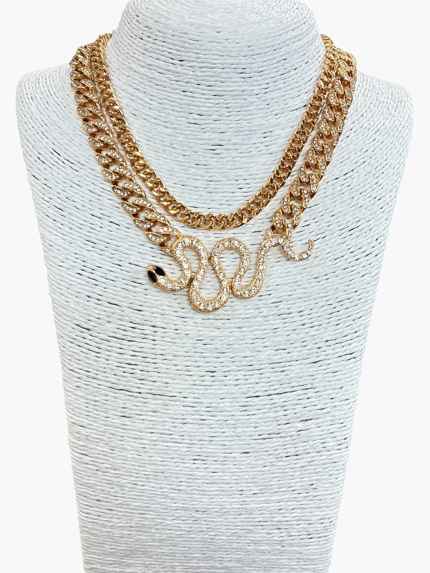N3115 | Crystal Snake Chain Necklace | JCNE2900
