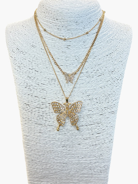 N0427 | Crystal Butterfly Necklace Set | KS5111